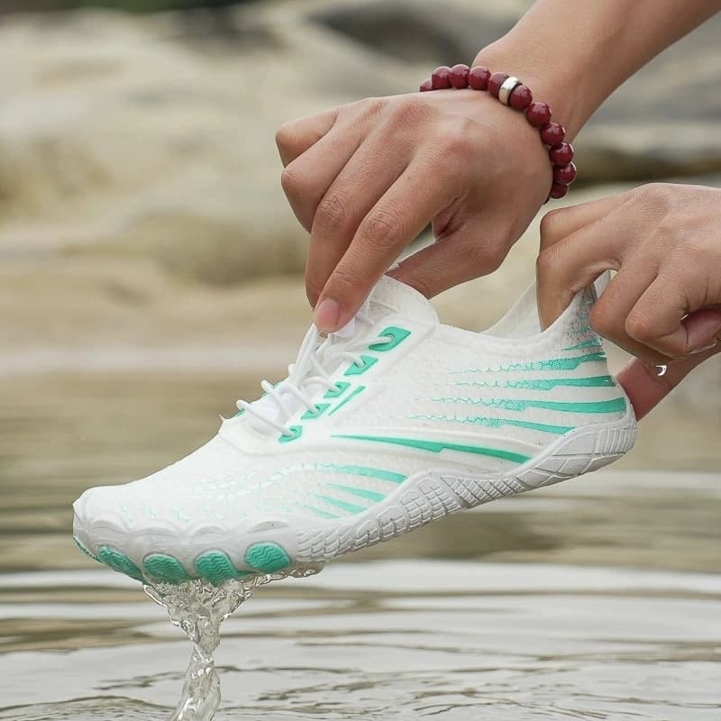 All-Terrain Light Non-Slip Barefoot Shoes White/Green (Unisex)
