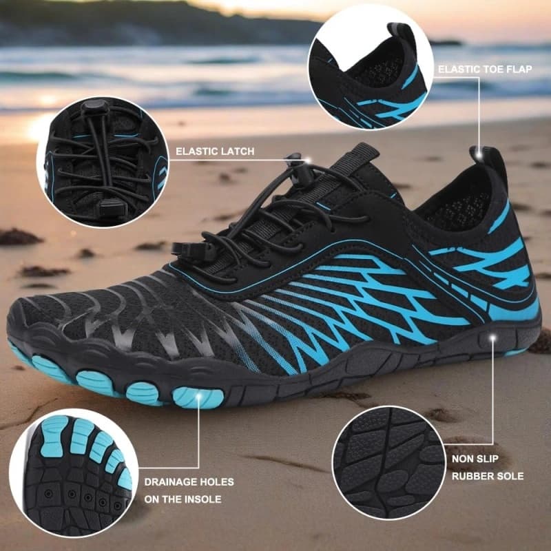 All-Terrain Light Non-Slip Barefoot Shoes Black/Blue (Unisex)