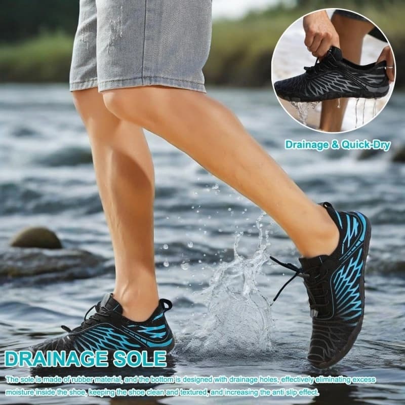 All-Terrain Light Non-Slip Barefoot Shoes Black/Blue (Unisex)