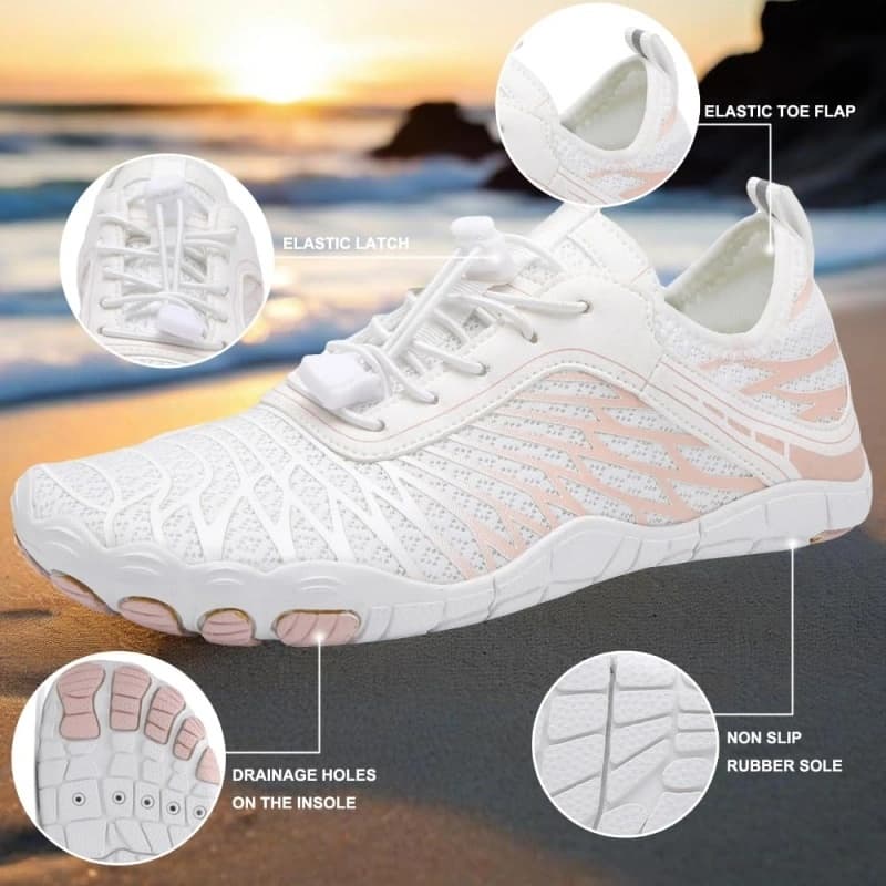 All-Terrain Light Non-Slip Barefoot Shoes White/Pink (Unisex)