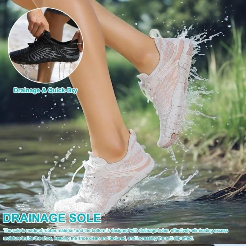 All-Terrain Light Non-Slip Barefoot Shoes White/Pink (Unisex)